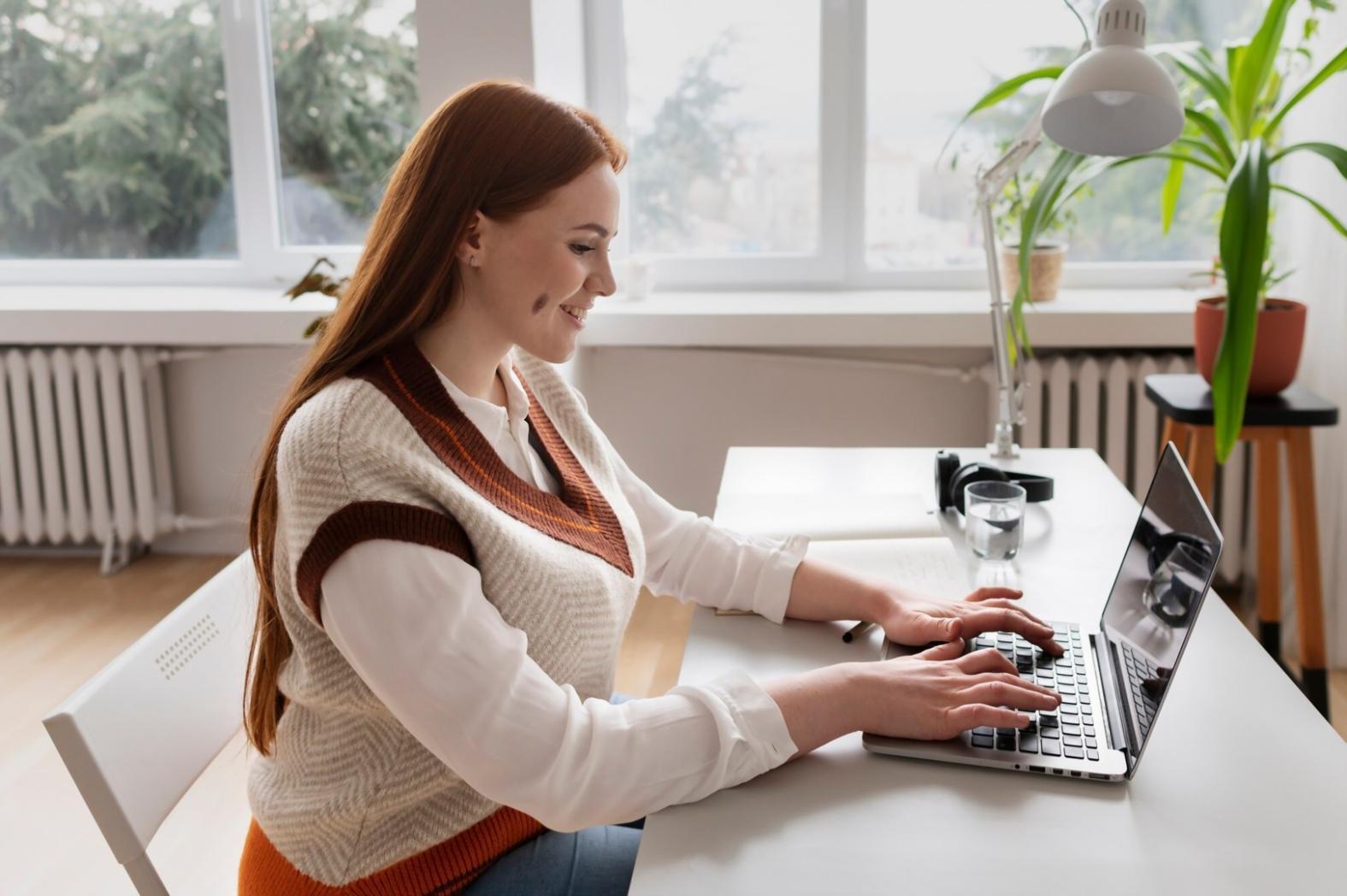 Modern office workspace with financial analysis tools and technology